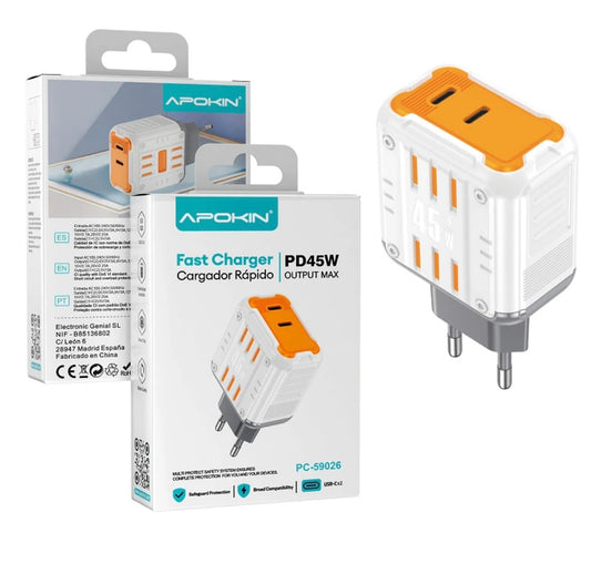 Cargador Red Doble Tipo-C QC 3.0 45W